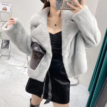 Special price 2021 winter new imported mink whole leather motorcycle short velvet mink coat slim fur women
