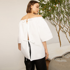 Lotus Leaf with shoulder collar and back open Loose shirt  