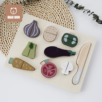 Woody Flat Vegetable Chopped Leech Kitchen Over Home Children Toddler Baby Toys Gift Men Girl Cut Fruit
