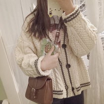 Autumn and winter lazy wind wearing Net red loose sweater female college style knitted cardigan student small coat jacket