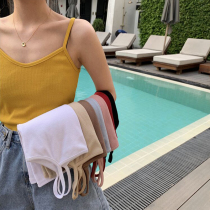 Summer Korean version of hipster minimalist camisole women Joker sleeveless outer wear inside solid color bottoming coat tide