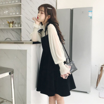 Autumn 2021 New Age reduction two-piece foreign style hipster sling dress autumn early autumn suit women