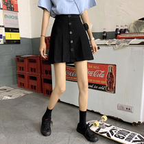 Skirt Women 2021 new summer high waist slim skirt Joker waist pleated black A- line dress skirt students