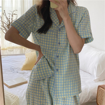 Pajamas Summer 2023 new summer thin suit small sleeve pants sleeve pants home suit two pieces