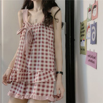 2023 Summer new Korean edition Xiaoqing sweet girl in summer hanging shorts pajamas home suit woman