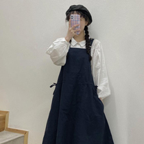 Suit Woman 2022 Spring Autumn New Day Series 100 Hitch Bubble Sleeves Doll Lining Retro Braces for dress students