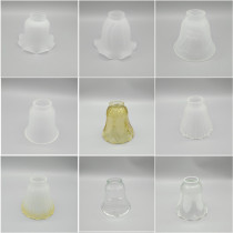 Glass lampshade transparent tea color sand wave beads Cup lampshade ceiling fan lamp shade glass lampshade lighting accessories shell