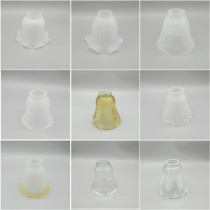 Glass lampshade transparent tea color sand wave beads Cup lampshade ceiling fan lamp shade glass lampshade lighting accessories shell