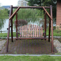 Carbonated Solid Wood Outdoor Hanging Chair Balcony Villa Rocking Chair Outdoor Courtyard Double Casual Garden Square Wood With Top Swing