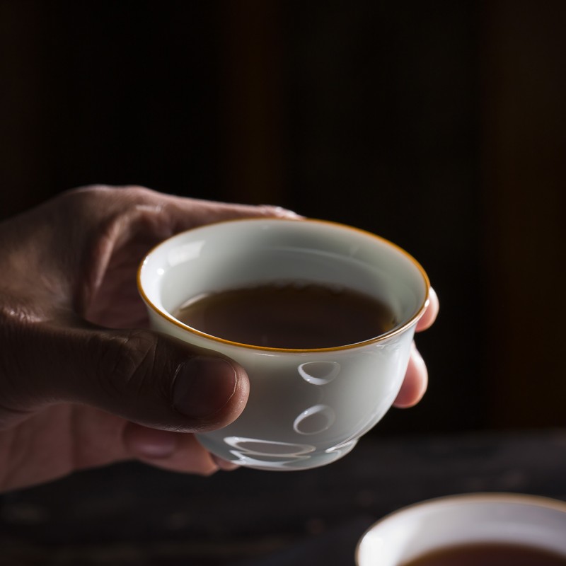 Jingdezhen ji blue master cup of Jingdezhen ceramic cups manual hand big double - sided glaze cup