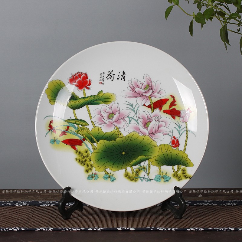 Hang dish of jingdezhen ceramics decoration plate setting wall sat dish dish of modern Chinese style sitting room adornment is placed