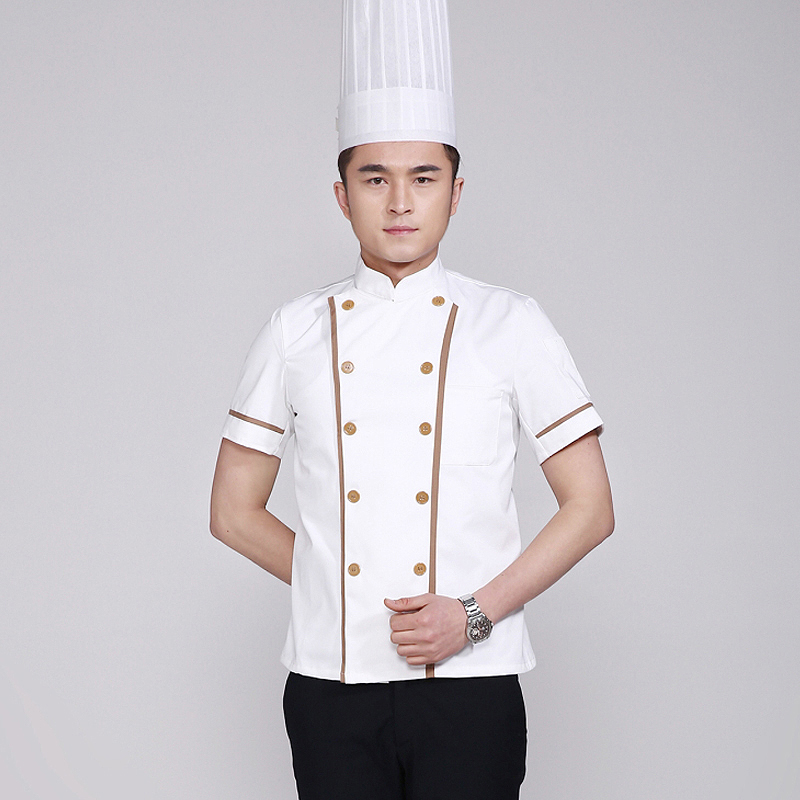 【豪宇松鑫服饰旗舰店】酒店厨师工作服 饭店厨师服短袖 餐厅厨师服装