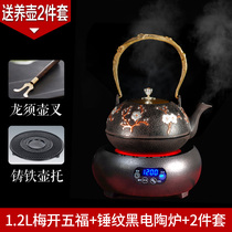 Electric ceramic stove small uncoated cast iron pot set Hand-made tea imitation Japanese iron pot Cast iron tea