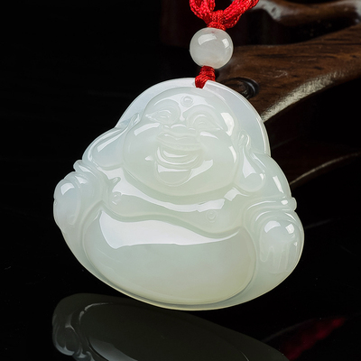 碧玉尊天然和田玉佛吊坠女款白玉佛公弥勒佛玉佛玉石挂件正品新疆