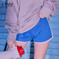 South Korea chuu official website Summer new color pattern striped wild sports casual shorts