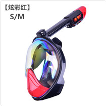 One-piece snorkel mask Diving sunscreen mask Adult children Full dry snorkel Diving mask Respirator