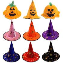 Halloween masquerade party hat witch hat wizard hat pumpkin hat black pointy hat witch party decoration hat