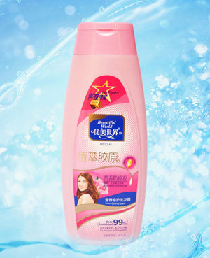 正品洗发雪美化妆品400ml优美世界植萃胶原洗发水洗发露厂家直供