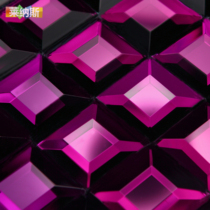 (Linus) 5-sided purple edged mirror mosaic puzzle background wall decoration material mosaic wall sticker