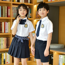 Kindergarten Garden clothes male and female childrens clothes children Summer white shirt class uniforms Inn College Wind primary and secondary school uniforms