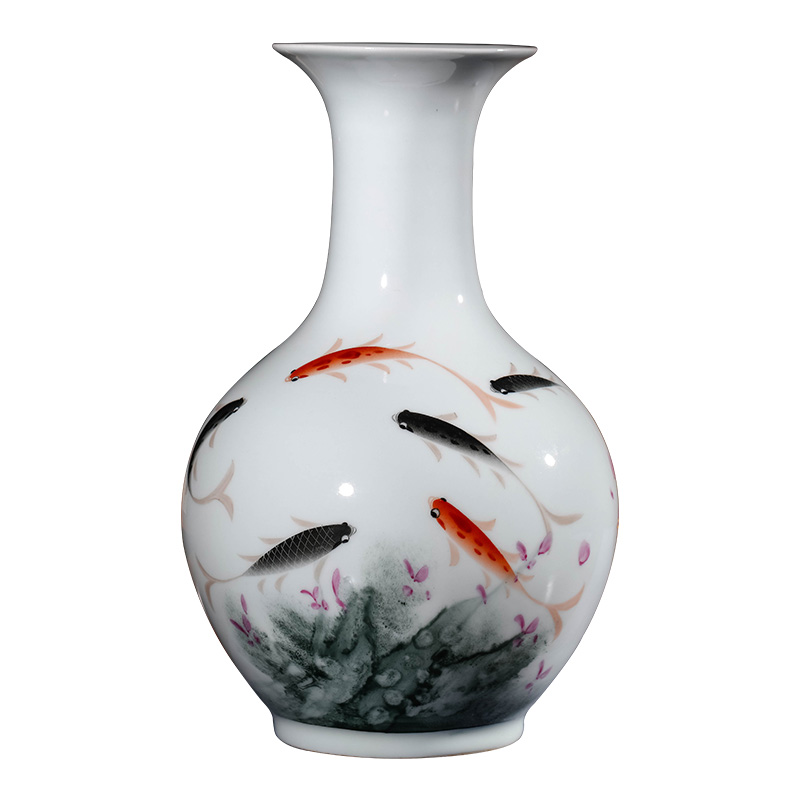 Jingdezhen ceramics vase furnishing articles sitting room flower arranging famous hand - made pastel TV ark, of Chinese style household ornaments