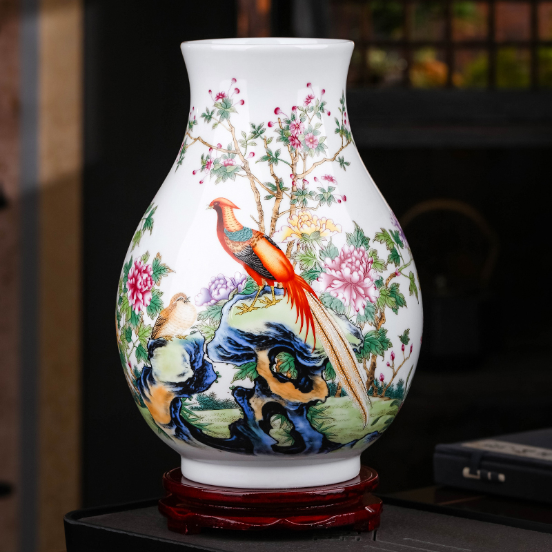 Jingdezhen ceramics powder enamel vase expressions using wide flower arrangement home TV ark, furnishing articles of Chinese style of the sitting room porch decoration