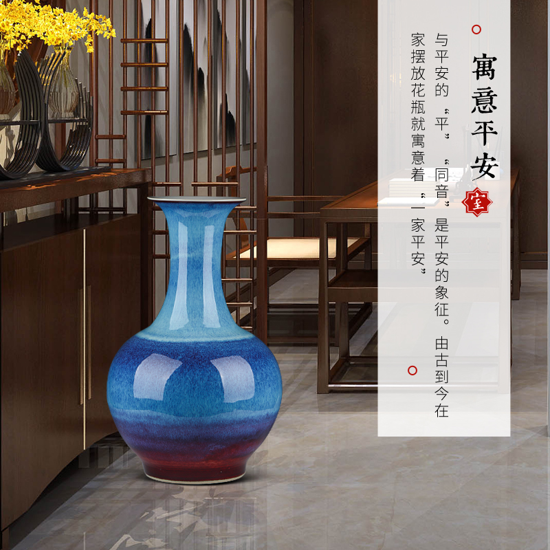 Jingdezhen ceramic vase furnishing articles creative variable blue porcelain porcelain flower arrangement sitting room Chinese style household ornaments