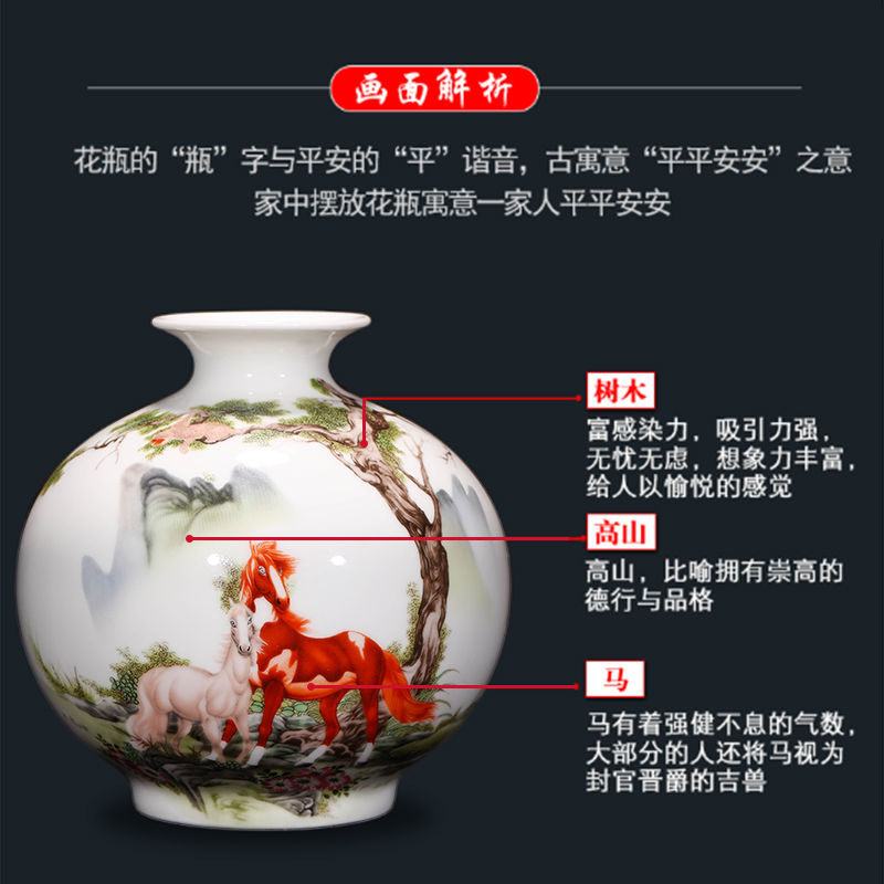 Jingdezhen ceramics floret bottle furnishing articles dried flower arranging flowers, Chinese style living room TV ark, home decoration arts and crafts