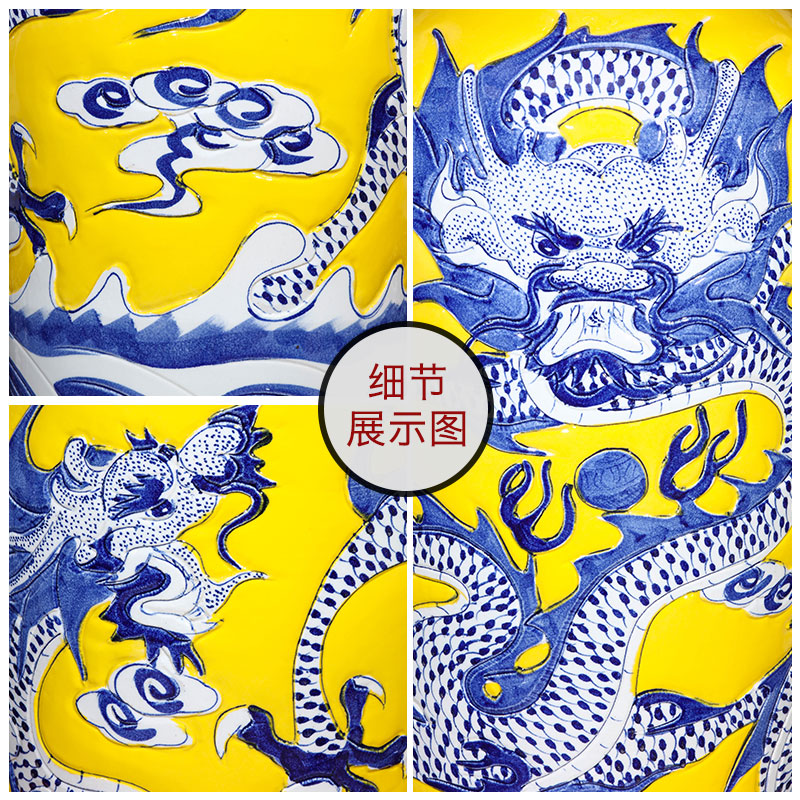 Jingdezhen ceramics hand - made dragon large vases, home decoration villa, the opened the feel of the hotel lobby