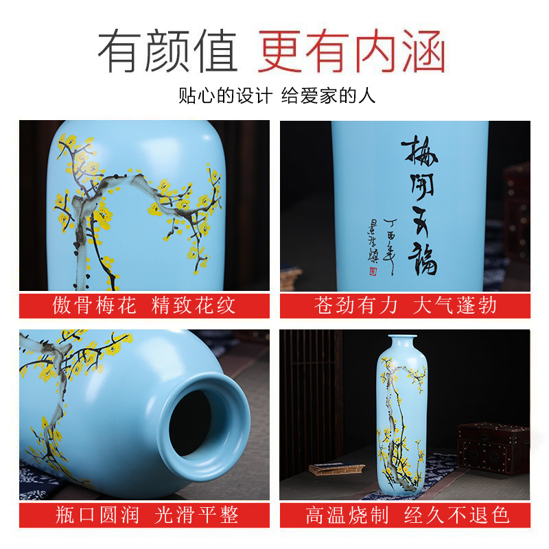 Modern new Chinese style of large vases, jingdezhen ceramics hand - made dried flowers, flower arrangement, the sitting room TV ark, furnishing articles