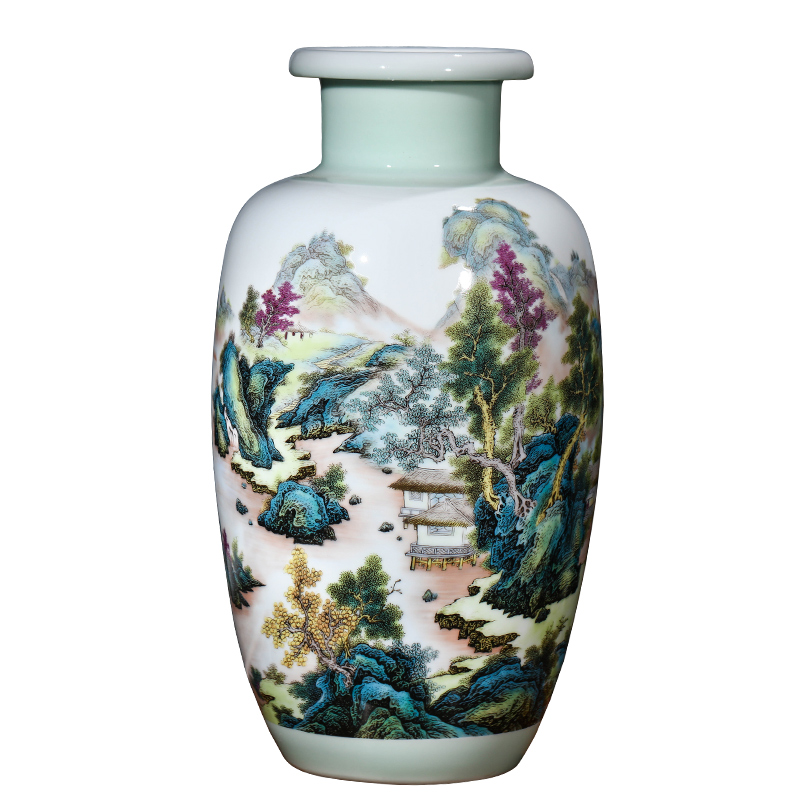 Jingdezhen ceramics, vases, flower arranging modern new Chinese style living room TV wine rich ancient frame accessories furnishing articles