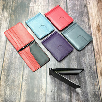 High-end genuine leather banknote spring USD clip multifunction leather clip driving license cover large banknote wallet bull leather male and female