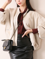 SNICYKER2021 years autumn new womens clothing suede light ripened wind rice white casual pilot jacket jacket