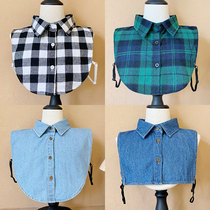 False collar Plaid separate shirt collar Spring and autumn women with fake shirt collar decoration accessories Joker doll collar