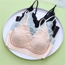 Lingerie womens thin back sexy without steel ring bra sports vest sexy lace girl size autumn and winter