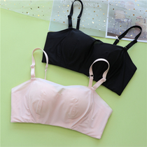 Summer non-steel thin bra bra glossy solid color versatile gathering underwear women anti-light bra BC Cup