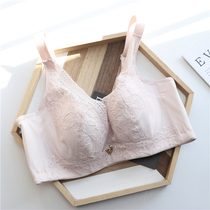 Large chest display with small and thin underwear female soft steel ring collecting auxiliary milk no sponge big code text bra lace sexy anti-sagging