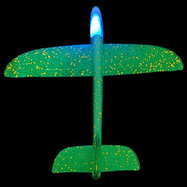 Foam aircraft with lights glowing hand throw gliding swing model model aircraft drop-resistant children outdoor parent-child sports toys