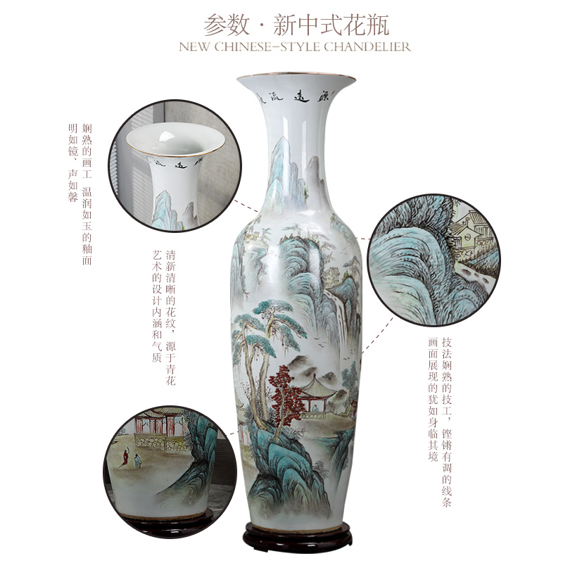 Jingdezhen ceramics hand - made hotel opening Chinese flower arranging office sitting room adornment of large vase furnishing articles