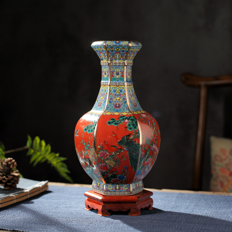 Jingdezhen ceramics vase furnishing articles of Chinese flower arranging office sitting room wine rich ancient frame TV ark, adornment