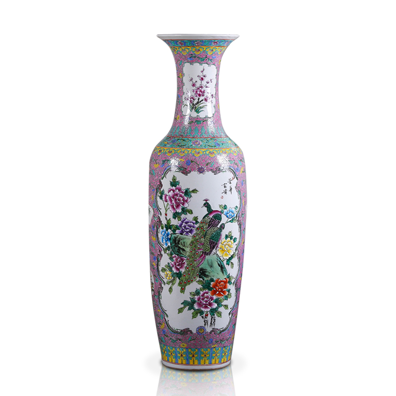 Jingdezhen ceramics to heavy ground vase archaize pastel hand - made sitting room hotel opening gifts flower arranging furnishing articles