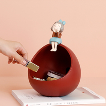 Nordic light luxury girl key storage ornaments porch entrance door shoe cabinet home practical decorations