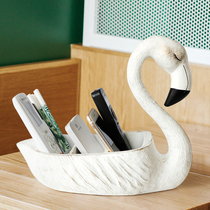 Creative Nordic ins Flamingo ornaments living room coffee table cute mobile phone remote control storage box decorations