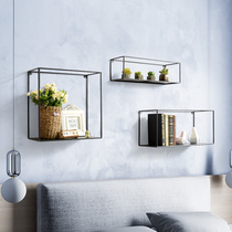Nordic Wind Decorative Shelf Iron Art Wall Containing Shelving Racks Brief Living Room Wall Wall-mounted Display Shelf Shelf Shelf
