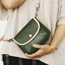 Bugu Forest Womens Bull Leather Single Shoulder Diagonal Satchel ART RETRO FLIP BAG 100 LAP BAG B315