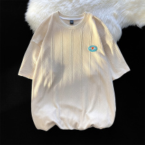 Summer stickup short sleeves T-shirt for mens design Lovers Half Sleeves Ins Tide Cards Easy trendy High Sensation Clothes