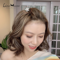 ins flower girl simple pearl hairclip back of the head Net red hair card headdress female Korean mini bangs grab clip