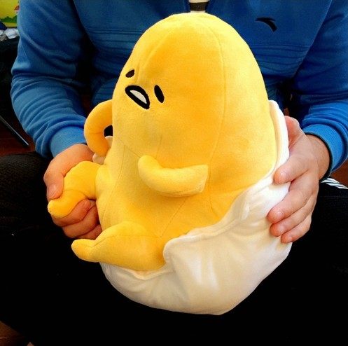 萌翻天蛋黄哥公仔 鸡蛋君 懒蛋蛋靠垫 蛋壳新款抱枕 圆抱枕礼物