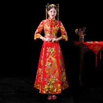 Xiuhe dress wedding dress 2021 new bride embroidered dragon and phoenix coat wedding dress Chinese dress dragon and phoenix coat dress women