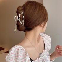 Tassel large metal hair grab clip summer hair catch hair card back of the head shark clip simple headwear hairclip woman